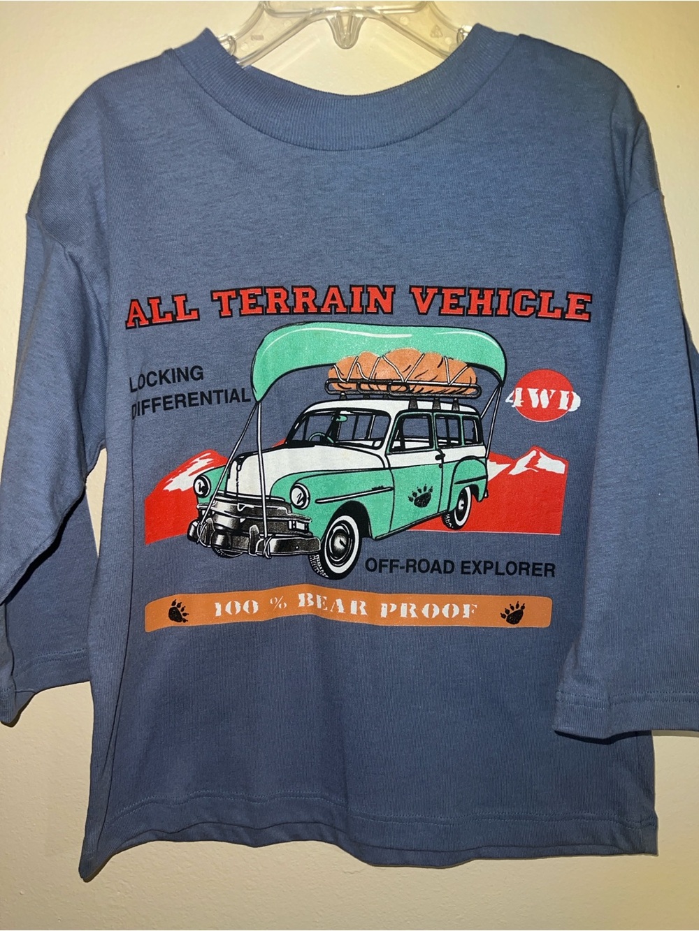 Vintage Kids T-Shirt with Screen Printed All Terain Vehicle by S.P.UDZ